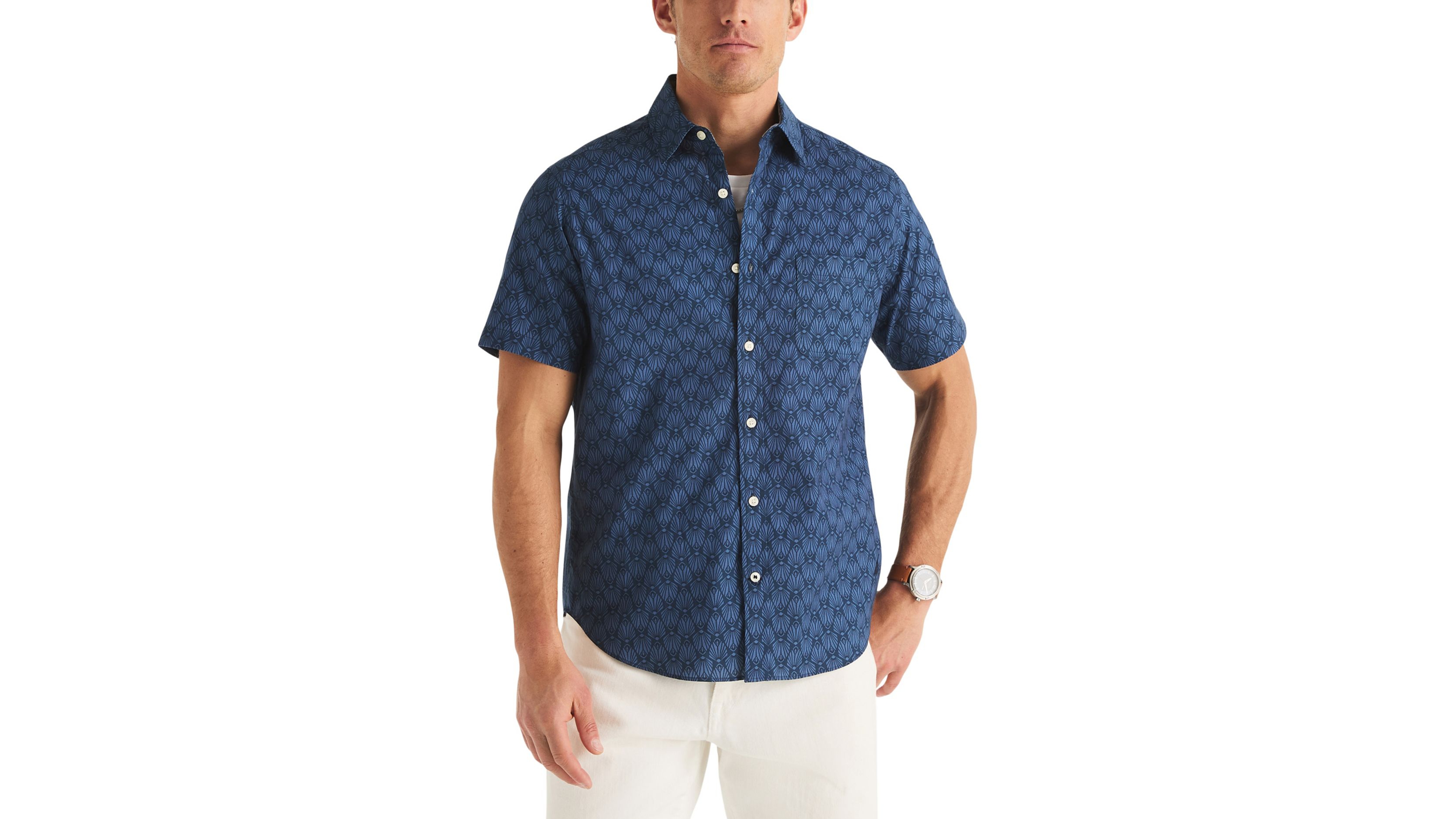 Nautica Men's Short-Sleeve Shell Print Shirt