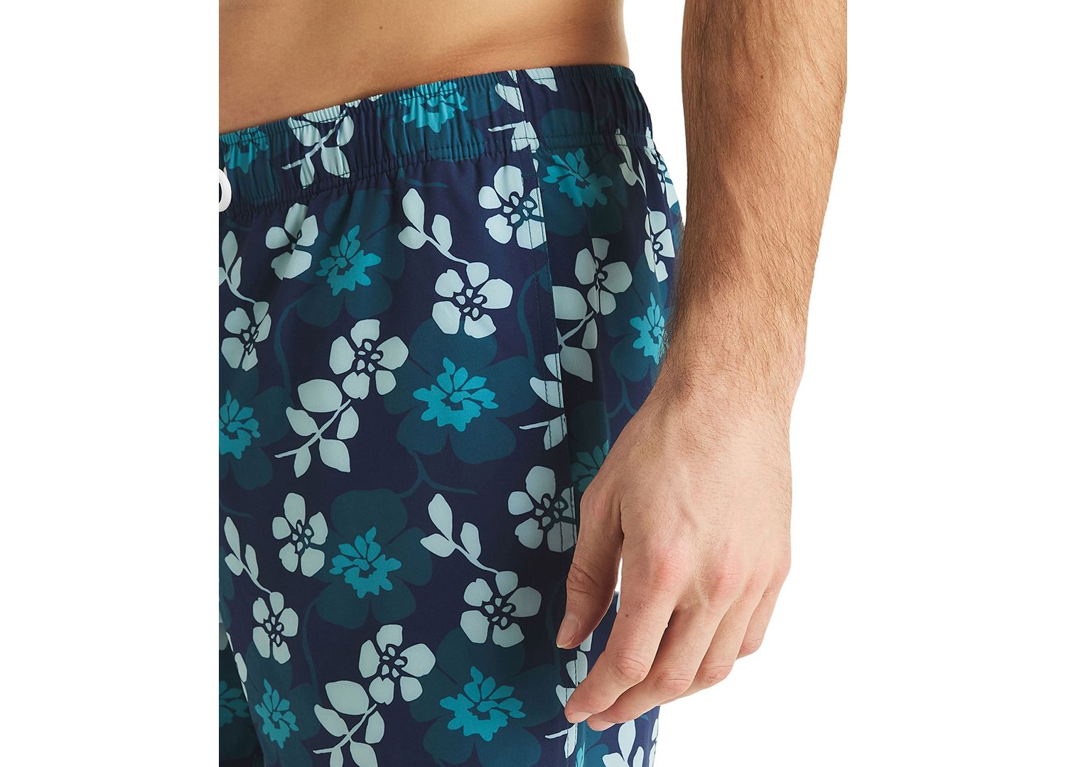 Men's 7" Floral Print Full Elastic Boxer Liner Swim Shorts