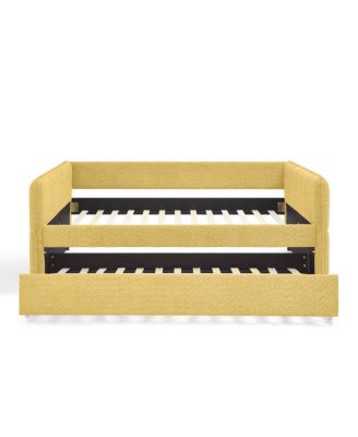 Boucle Full Daybed w/ Twin Trundle Sofa Bed