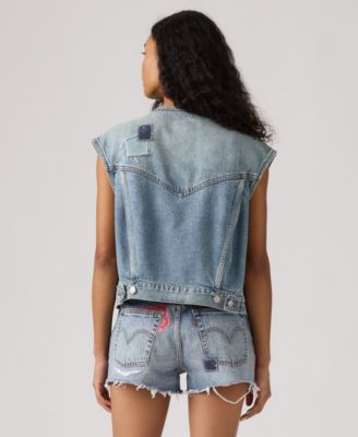 Women's Relaxed-Fit Sleeveless Trucker Jacket