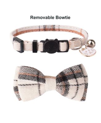 Floral Cat Collar with Removable Bowtie Bandana Bell Breakaway Adjustable Cute Flower Kitten