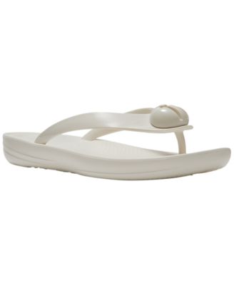 Women's Iqushion Glossy-Button Slip-On Sandals
