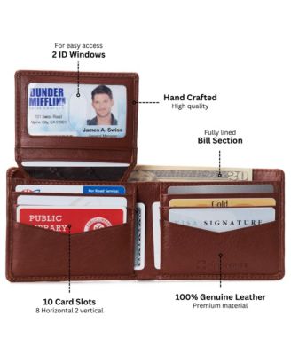 Men's Connor Executive Bifold Wallet | Business Passcase for Men | Premium Leather | Dual ID Windows | RFID Blocking | Gift Box Included