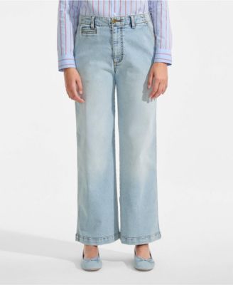 Women's Recover Denim Mid Rise Wide Leg Ankle Jeans