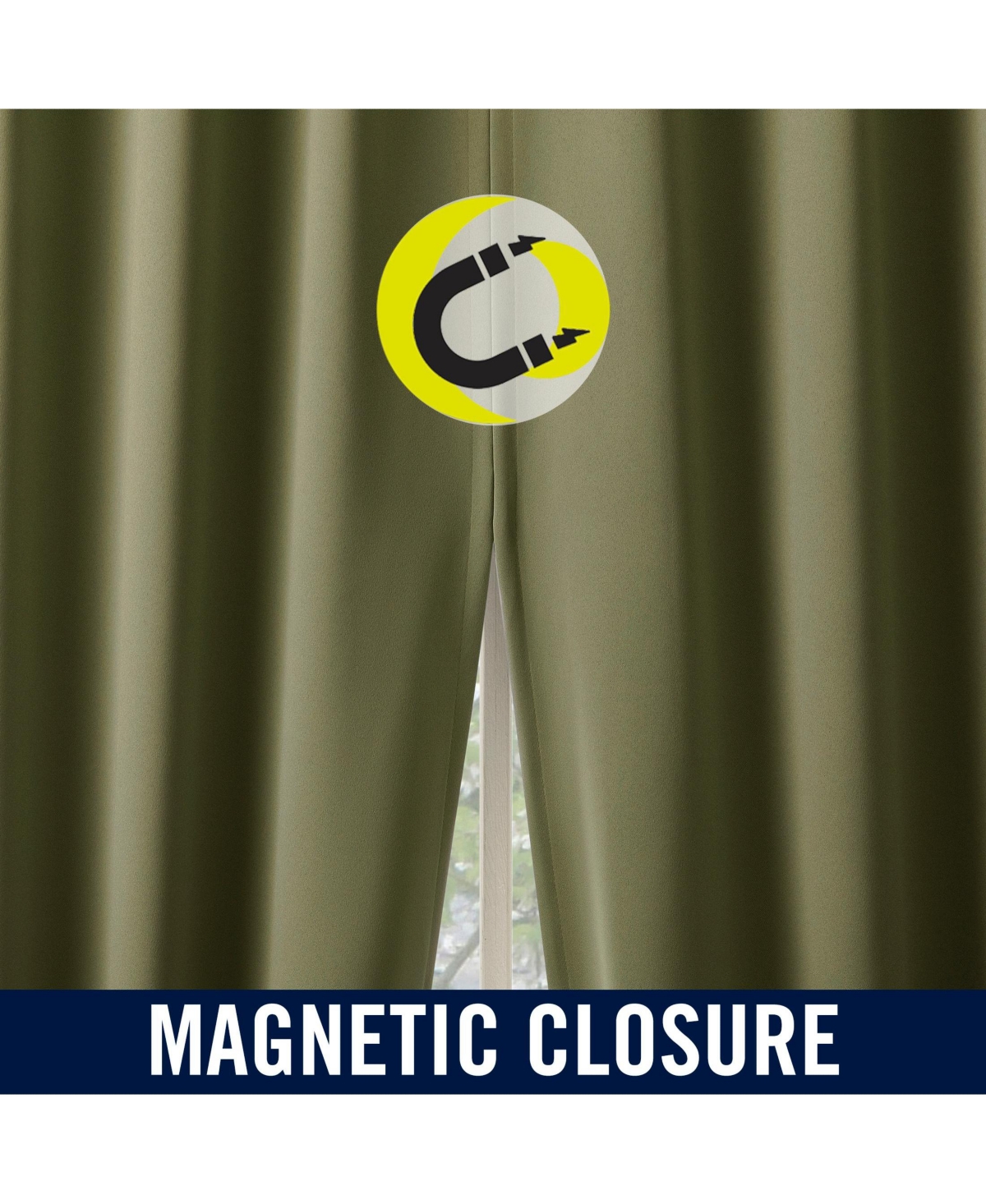 Sun Zero Sheridan Magnetic Closure Blackout Grommet Curtain Panel Pair