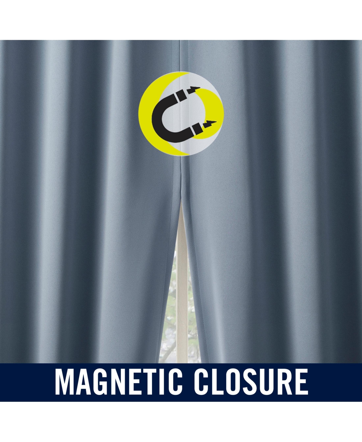 Sun Zero Sheridan Magnetic Closure Blackout Grommet Curtain Panel Pair