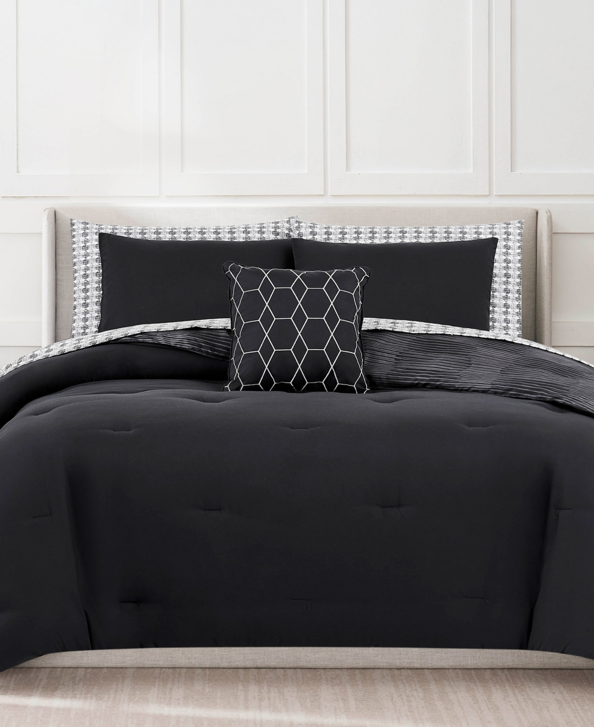 Nine West Oslo Stripe Bed in a Bag 8-Pc. Comforter Set