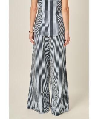 Women's Striped Wide Leg Pant