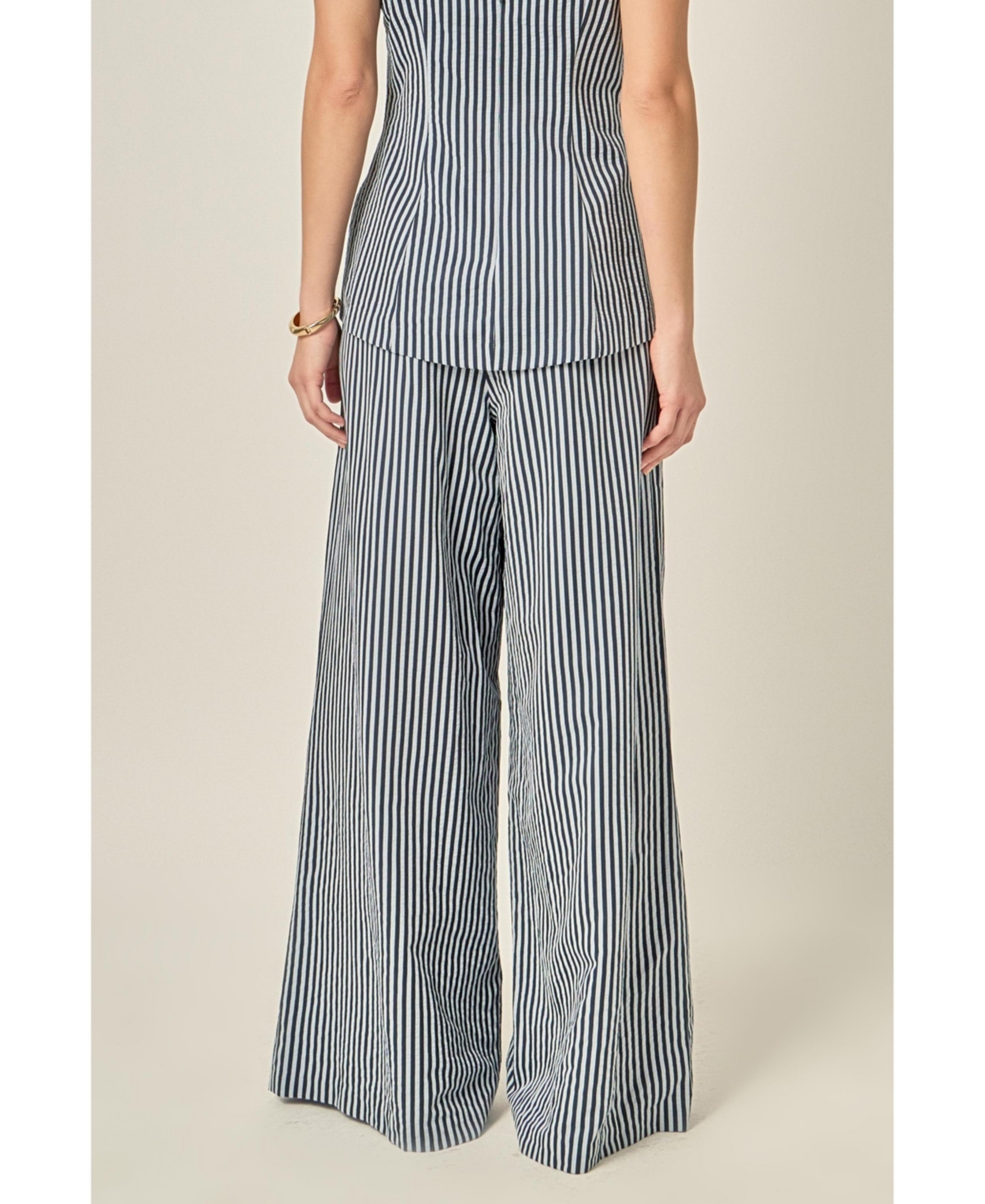 English Factory Women's Striped Wide Leg Pant