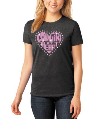 Women's Premium Blend Cowgirl at Heart Word Art T-Shirt