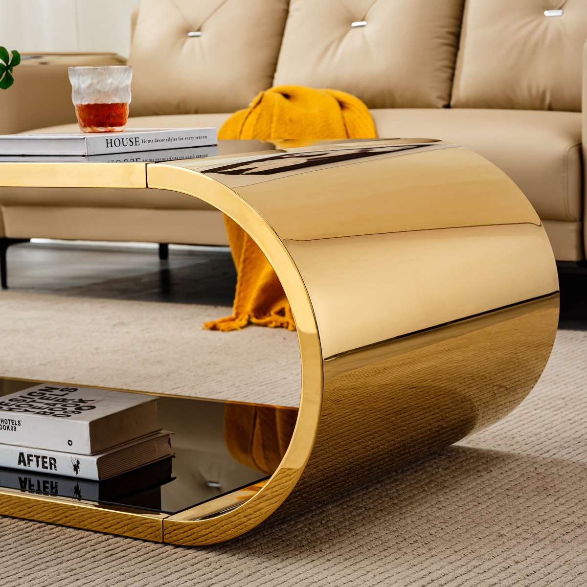 Streamdale Furniture Glass Coffee Table - Modern 2-Tier Design