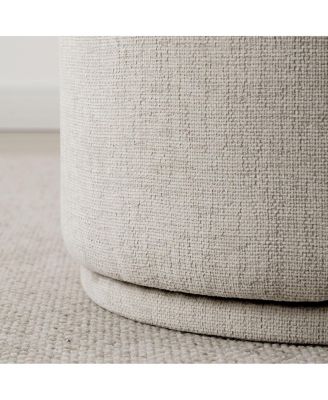 360 Swivel Upholstered Ottoman Footstool, Round Accent Stool