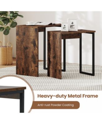 2-in-1 Nesting Coffee Table Set of 2 for Living Room and Bedroom