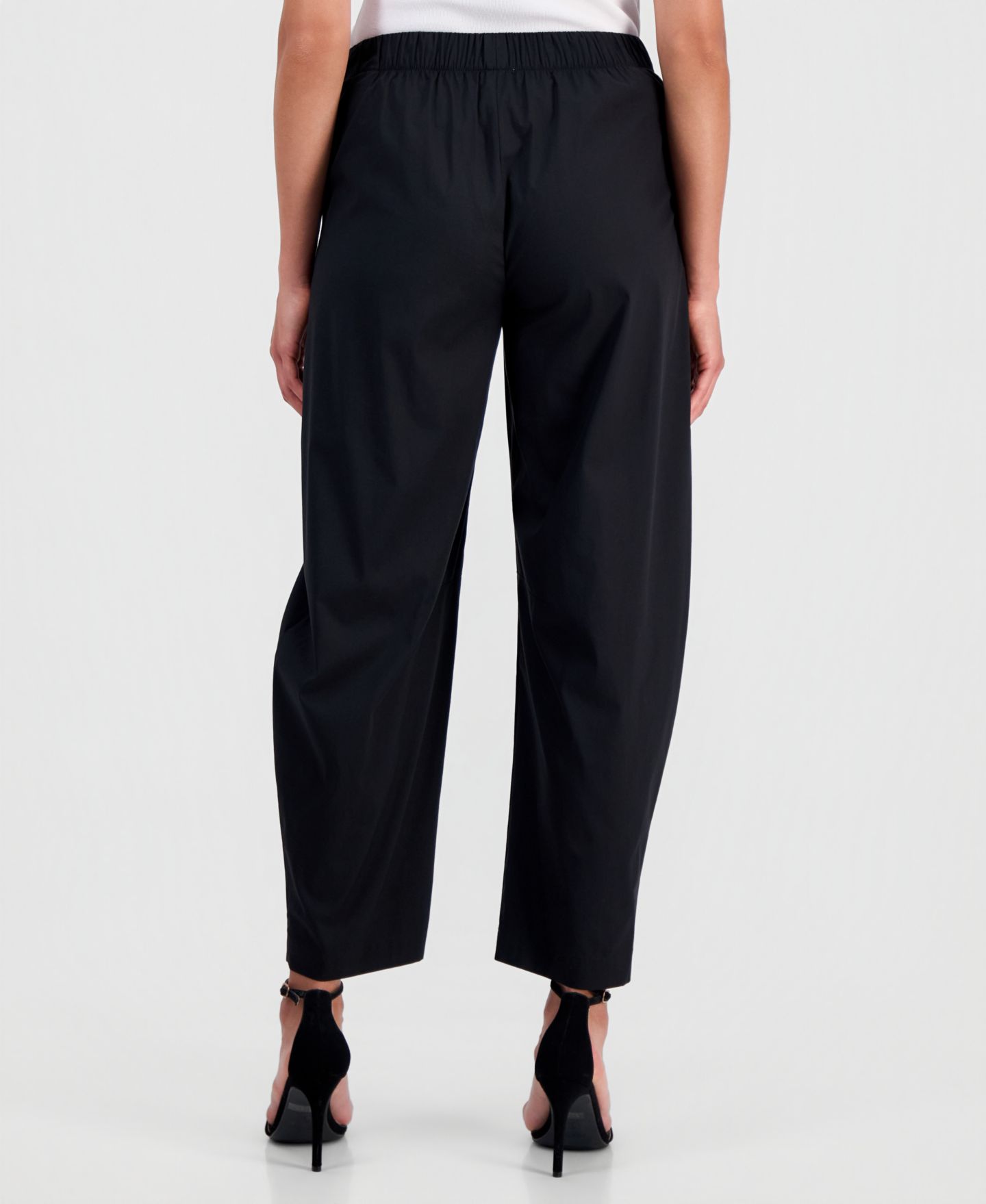 Женские брюки Anne Klein Pull-On Barrel-Leg Ankle, цвет: Чёрный — фото 3