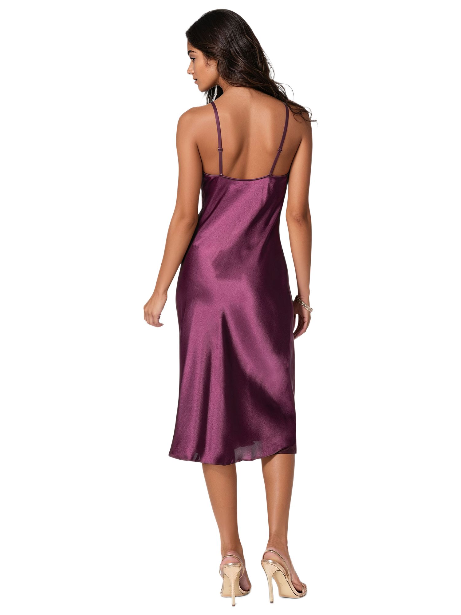 Women's Satin Midi Slip Dress