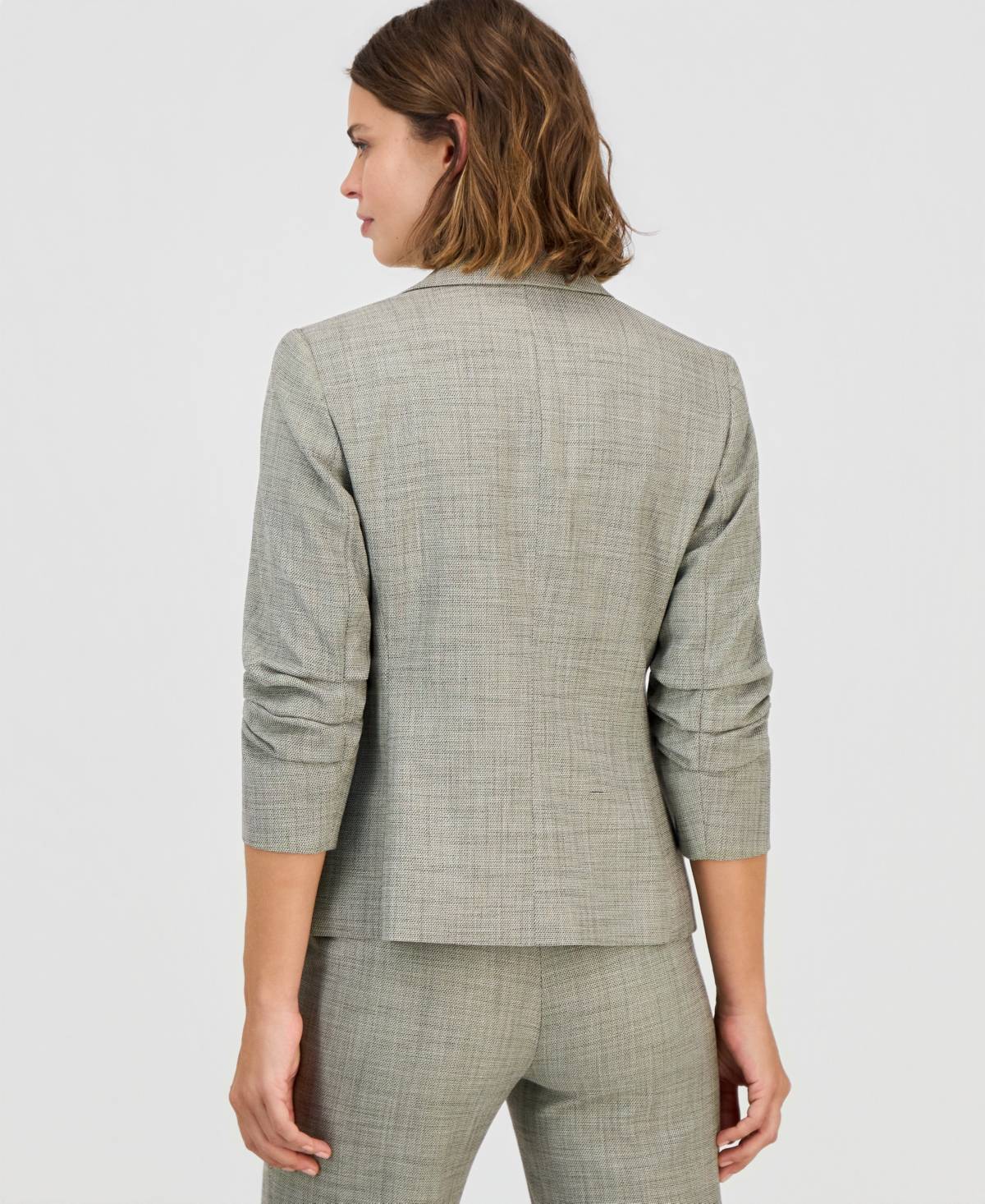 Anne Klein Women's One-Button Scrunch-Sleeve Blazer