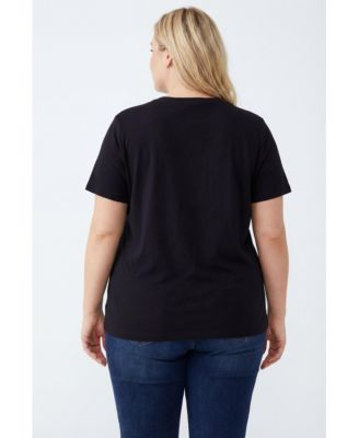 Women's Plus Size Perfect Short-Sleeve V-Neck Tunic Top