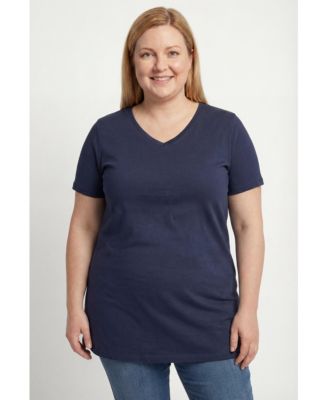 Women's Plus Size Perfect Short-Sleeve V-Neck Tunic Top