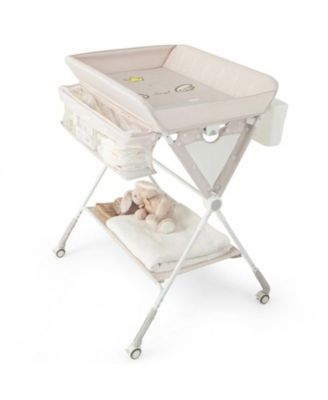 Portable Foldable Baby Changing Table with 3-Level Adjustable Height