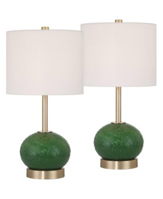 Maris 20" Glass and Satin Brass Table Lamp Set of 2