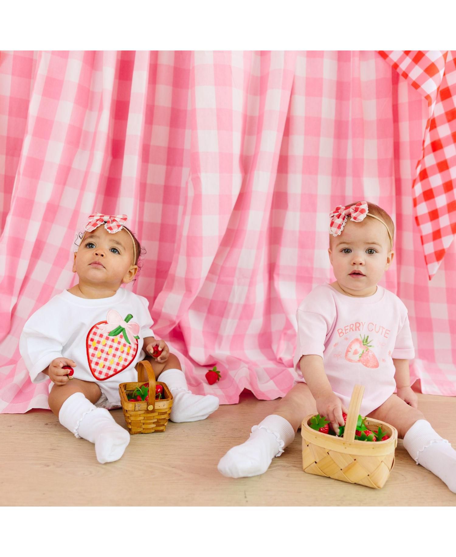 Baby Girls Berry Cute Strawberry Short Sleeve Romper