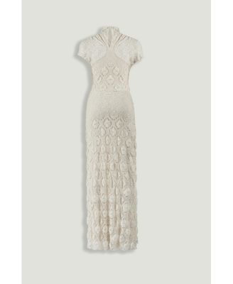 Women's High-Neck Lace Maxi Dress