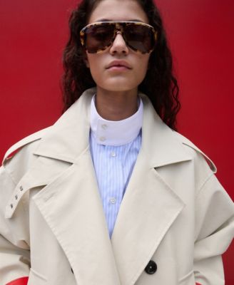 Selection Women's Funnel Neck Buckle Trench Coat