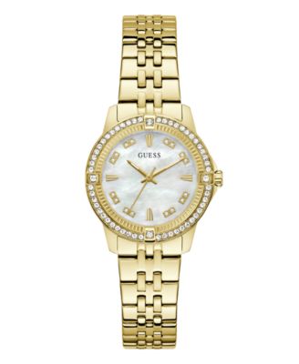 Women's Glitz Gold-Tone Stainless Steel Analog Watch, 32mm