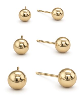 And Now This 3-Pc. Set Silver Plated Ball Stud Earrings