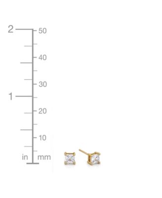 3-Pc. Set Silver Plated Square Cubic Zirconia Stud Earrings