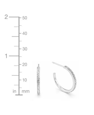 Clear Crystal C Hoop & Click Top Hoop Earring Set in Gold Plate or Silver Plate