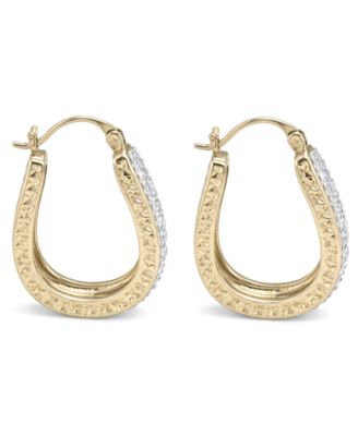 Clear Crystal Diamond Cut Hoop Earrings