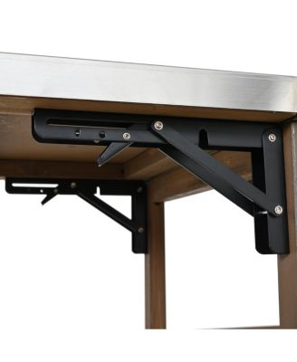 Farmhouse Rolling Outdoor Kitchen Cart Stainless Top