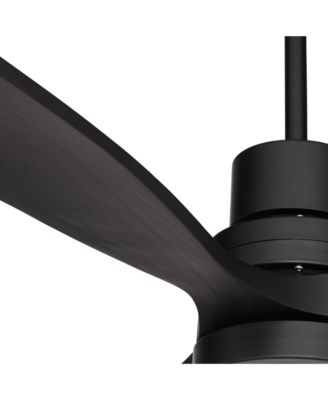 52" Delta DC Modern Indoor Outdoor Ceiling Fan 3 Blade CCT LED Light Remote Control Matte Black Finish Bedroom DC Motor