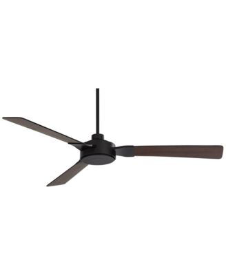 60" Invictus Indoor Outdoor Ceiling Fan 3 Blade Remote Control Matte Black Finish Dark Walnut Wood Finish Blades Damp Rated
