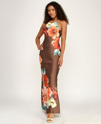 macys homecoming dresses sale Macy Dress Satin Rust main image 0