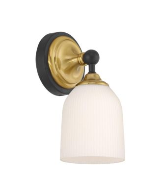 Possini Euro Zaragoza 9 1/2" High Gold and Matte Black Wall Sconce