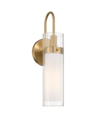 Possini Euro Anara 15 1/2" High Soft Gold Fluted Glass Wall Sconce