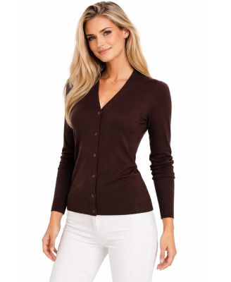 Women's Merino Wool Light Weight Cardigan Ultra Soft Fine Gauge V Neck Sweaters