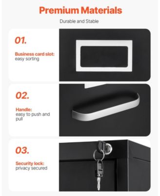 4 Drawer File Cabinet with Lock, Metal Vertical Filing Storage Cabinets for Home Office, Heavy