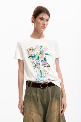 Women's Printed T-Shirt Vase