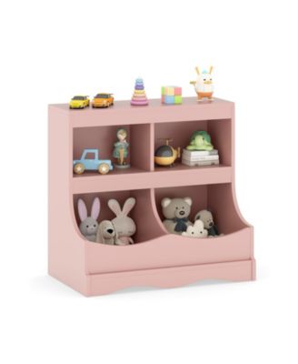 Toy Storage Organizer 4- Cubby Kids Bookcase for Toys and Books, 26.5" x 16" x 24.5"