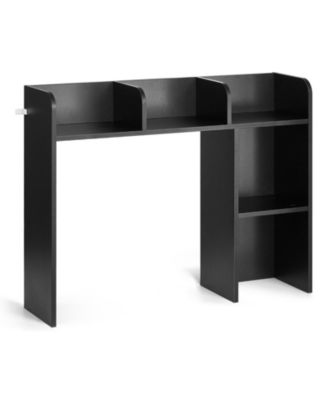 Desktop Bookshelf, 2-Tier Desktop Storage Organizer Office Storage Rack Wood Display Shelf, Desktop Bookshelf Hutch with Anti