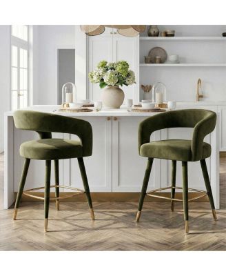 Counter Height Stools with Arms for Kitchen Island, 2PK