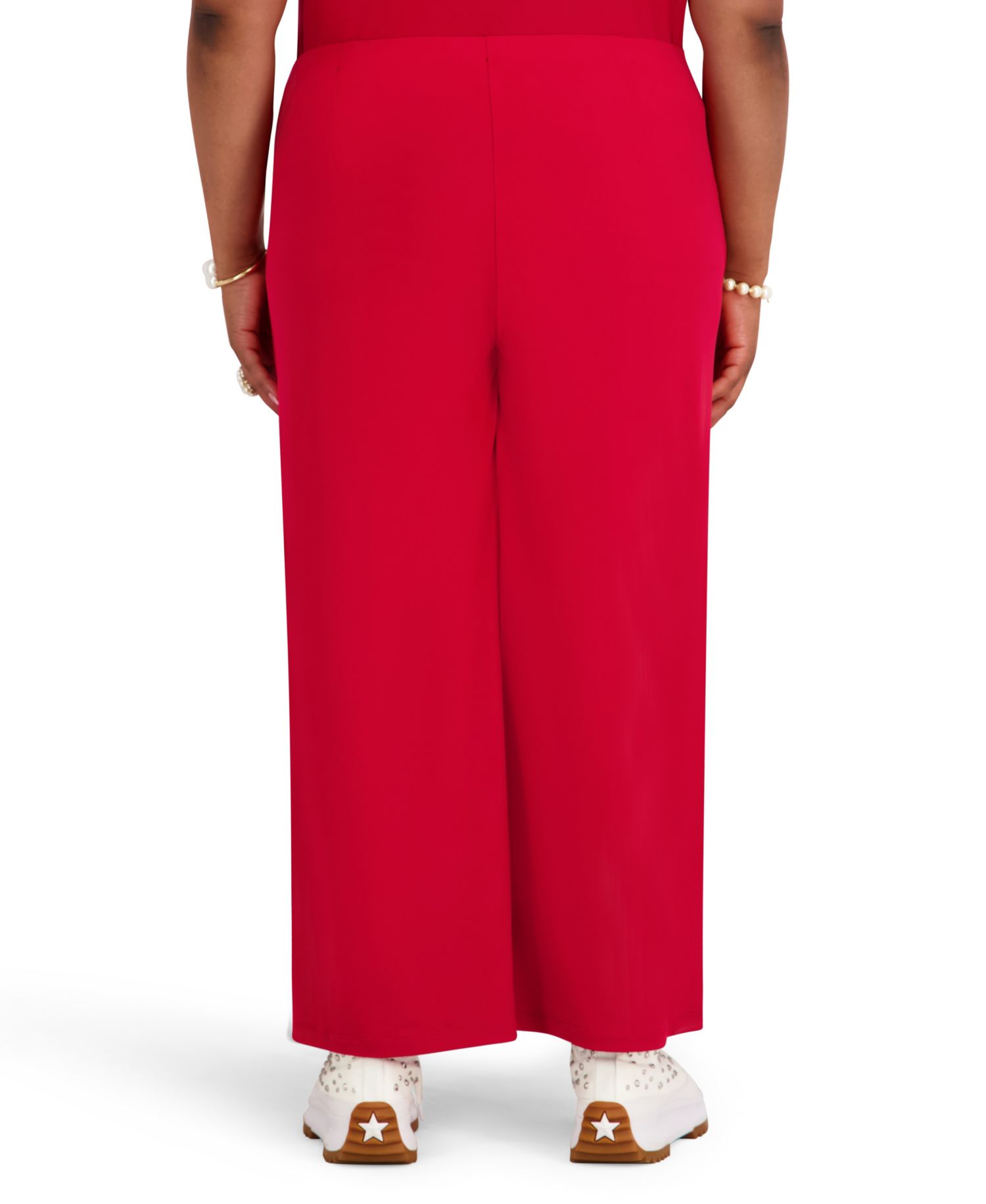 Women's High-Rise Pull-On Wide-Leg Cropped Pants