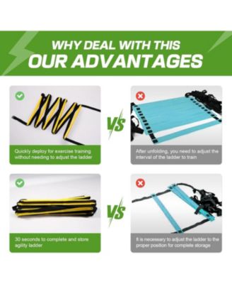 Agility Ladder 12 Rung 20 FT Speed Training Ladder Drill Sports Workout Equipment for Football Soccer Footwork Exercise