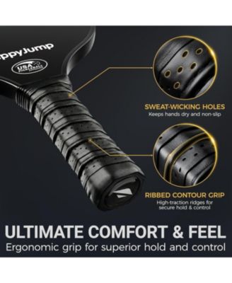 Pickleball Paddle Set - USAPA Approved Fiberglass Rackets with 4 Balls and Bag - Great Gift for Family, Friends and Pickleball Lovers