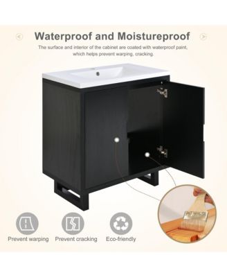 30" Bathroom Vanity Set with Sink, Bathroom Storage Cabinet with Solid Wood Frame