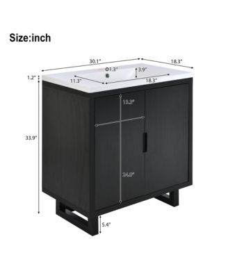 30" Bathroom Vanity Set with Sink, Bathroom Storage Cabinet with Solid Wood Frame