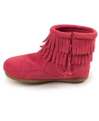 Big Girls Kids' Suede Double Fringe Side Zip Boots